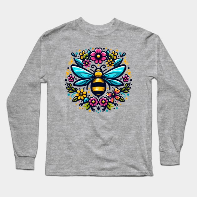 Flower Bee Long Sleeve T-Shirt by WolfeTEES